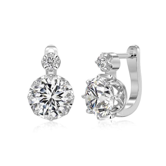 “Brilliant Aura” S925 Sterling Silver 9MM Solitaire Zircon Huggie Earrings
