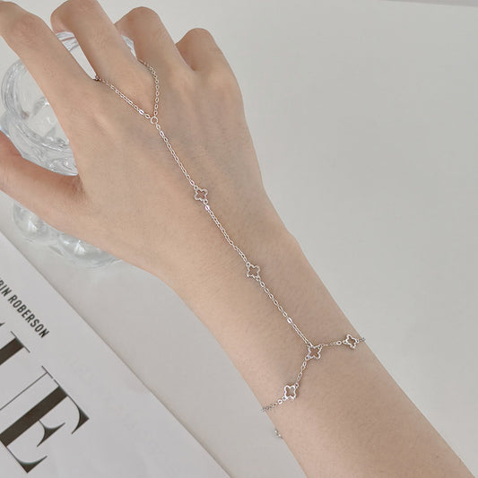 "Lucky Grace" S925 Sterling Silver Finger-Linked Bracelet