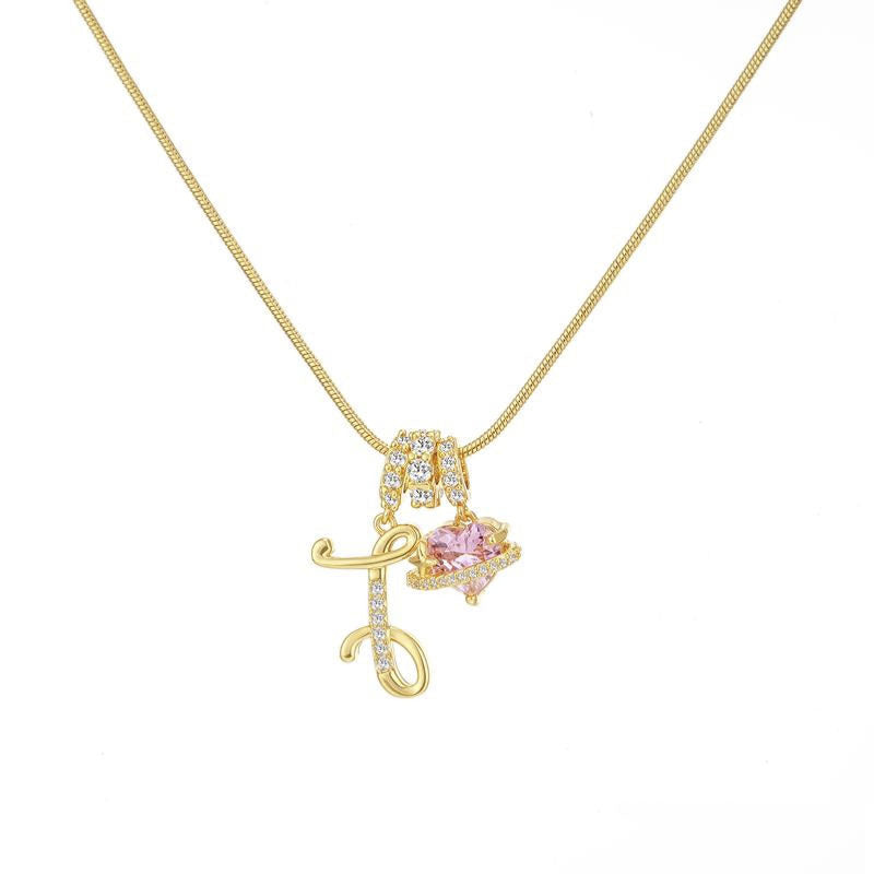 “Celestial Initial” Gold Plated Brass Alphabet Pendant Necklace