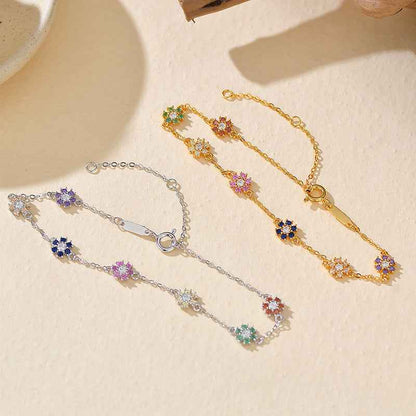 "Summer Bloom" 925 Sterling Silver Dopamine Flower Bracelet – Bright & Joyful