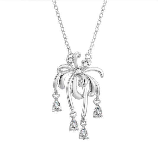 "Sparkling Fireworks" 925 Sterling Silver Tassel Necklace