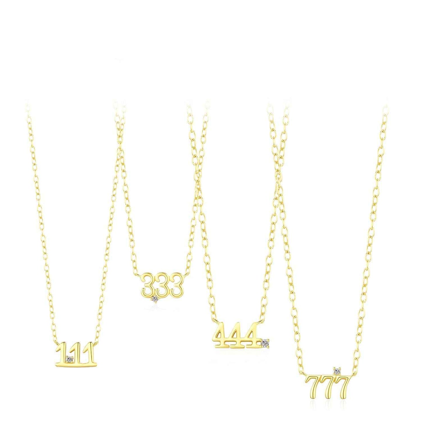 “Lucky Number” 925 Sterling Silver Number Necklace – Personalized Minimal Charm