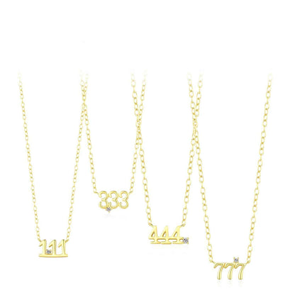 “Lucky Number” 925 Sterling Silver Number Necklace – Personalized Minimal Charm