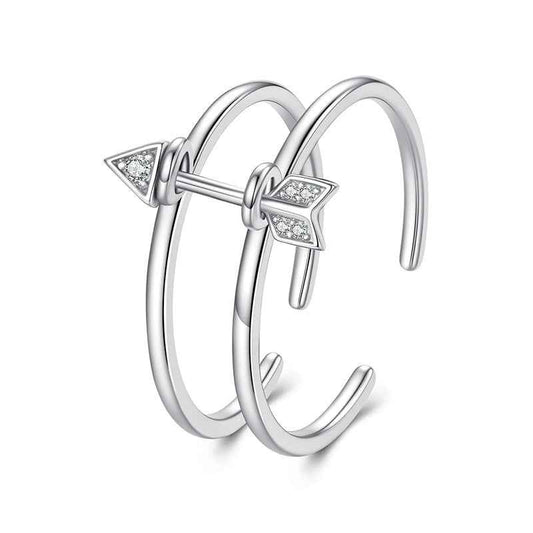 “Cupid’s Arrow” 925 Sterling Silver Adjustable Open Ring