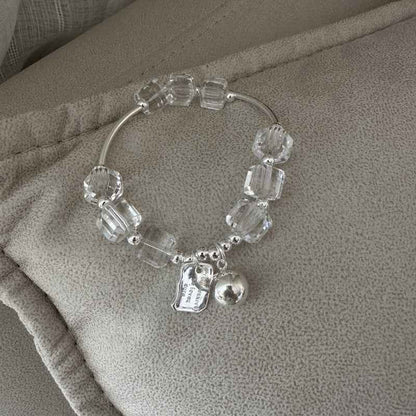 "Crystal Whisper" 925 Sterling Silver White Crystal Bracelet
