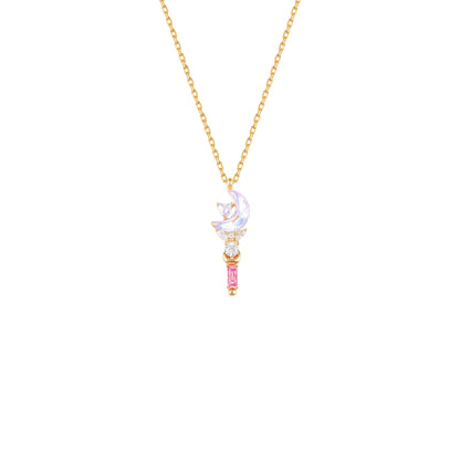 "Fairy Wand" 925 Sterling Silver Magical Pendant Necklace