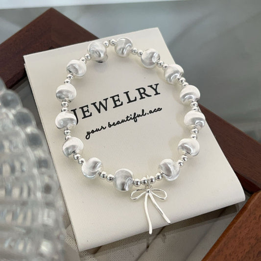 "On the Run Princess" 925 Sterling Silver Cat's Eye Bead Bracelet - Elegant and Youthful