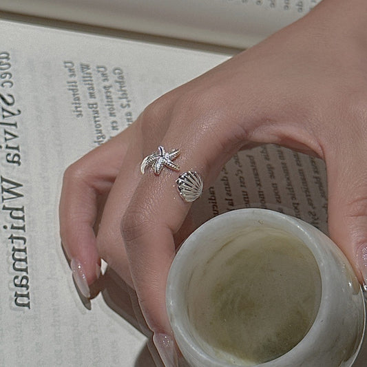 "Seaside Treasures" Adjustable 925 Sterling Silver Ring