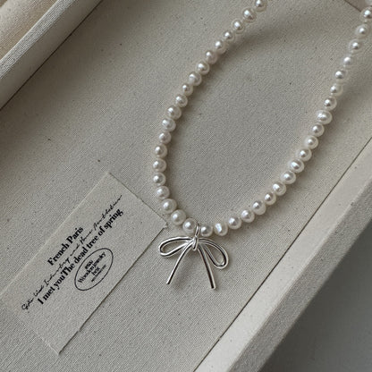 "Bow Elegance" 925 Sterling Silver Jewelry Set