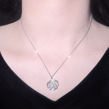 “Coquille Lumière” S925 Sterling Silver Openwork Shell Necklace