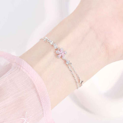 “Blush Sakura” S925 Sterling Silver Pink Blossom Jewelry Set