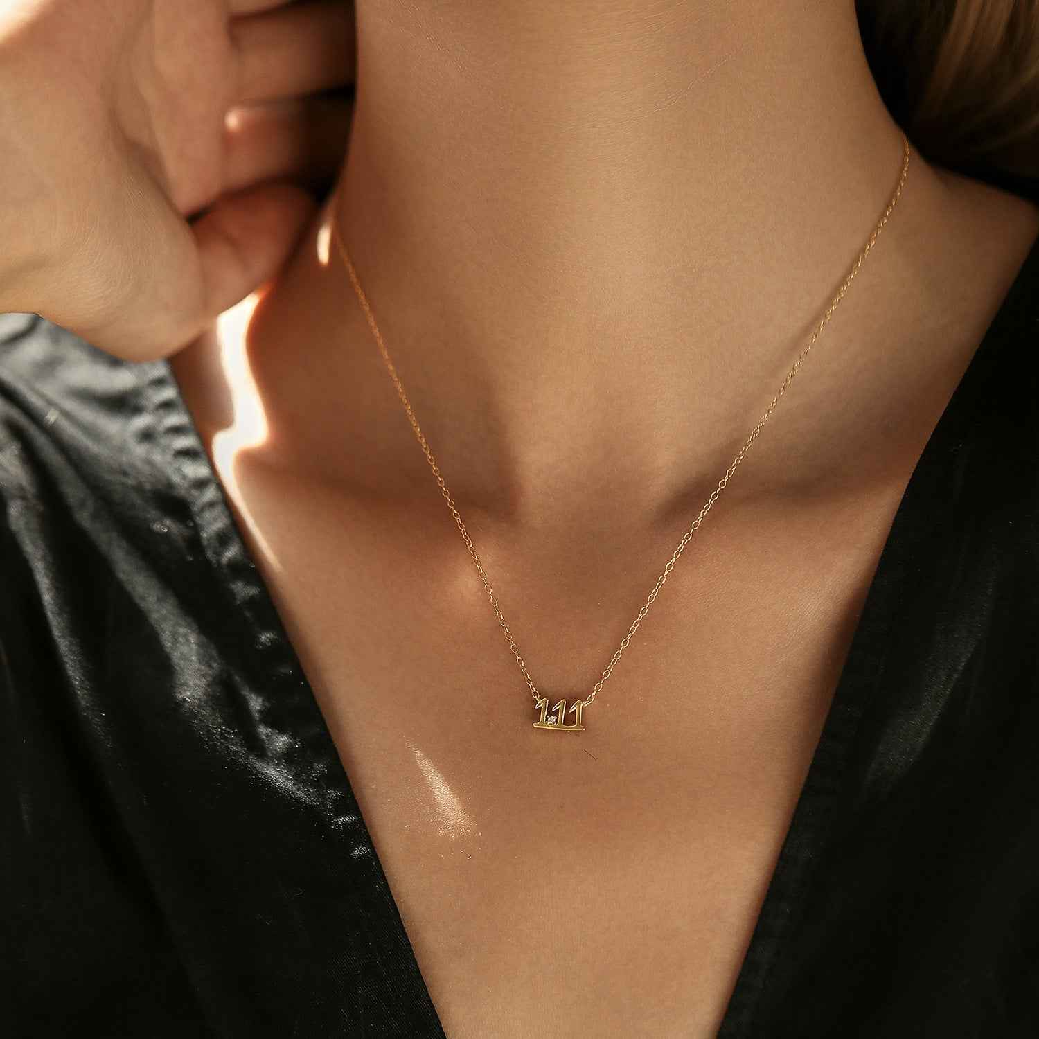 “Lucky Number” 925 Sterling Silver Number Necklace – Personalized Minimal Charm