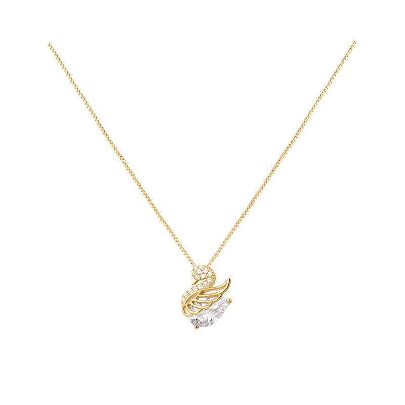 “Swan Étoile” S925 Sterling Silver Swan Necklace