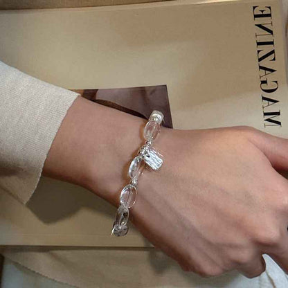 "Crystal Whisper" 925 Sterling Silver White Crystal Bracelet
