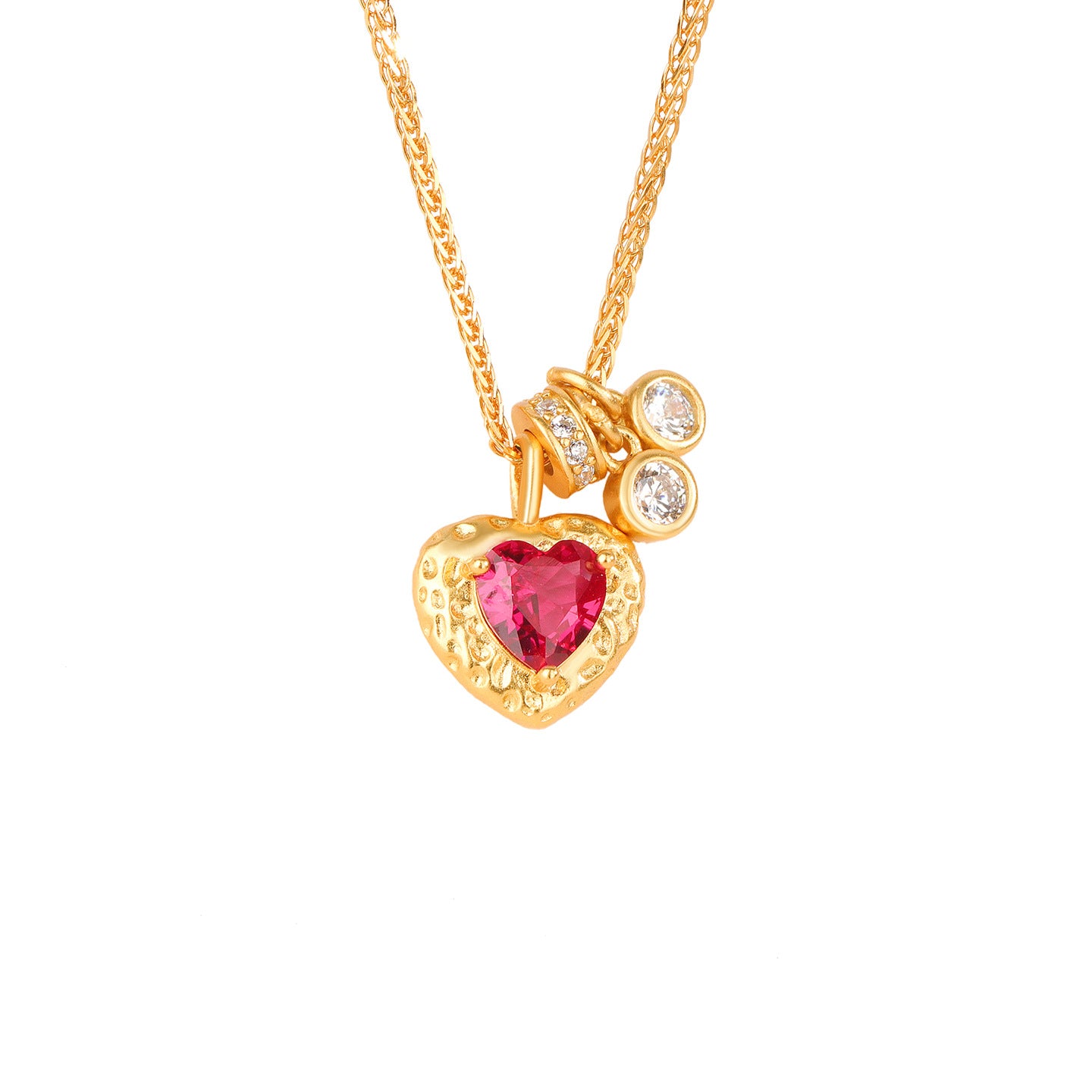 “Rouge Héritage” S925 Sterling Silver Vintage Red Heart Necklace