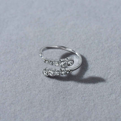 “Orbit Spark” 18K Real Gold Plated Brass Zircon Adjustable Open Ring