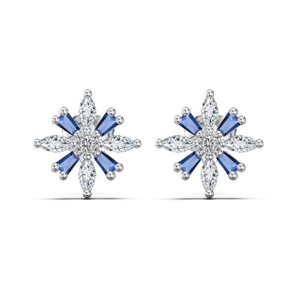 “Snowburst Éclat” S925 Sterling Silver Snowflake Zircon Stud Earrings