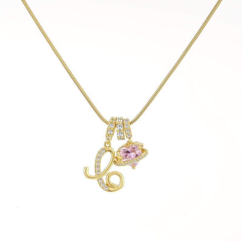 “Celestial Initial” Gold Plated Brass Alphabet Pendant Necklace