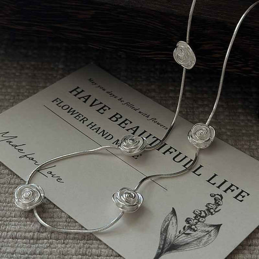 "Rose Whispers" 925 Sterling Silver Necklace
