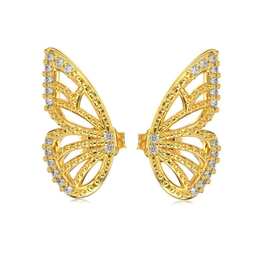 “Aurora Wing” S925 Sterling Silver Butterfly Wing Stud Earrings