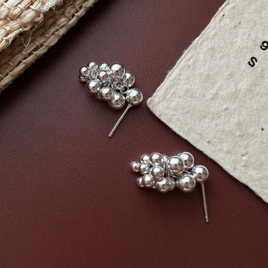 "Silver Grape Melody" S925 Sterling Silver Earrings