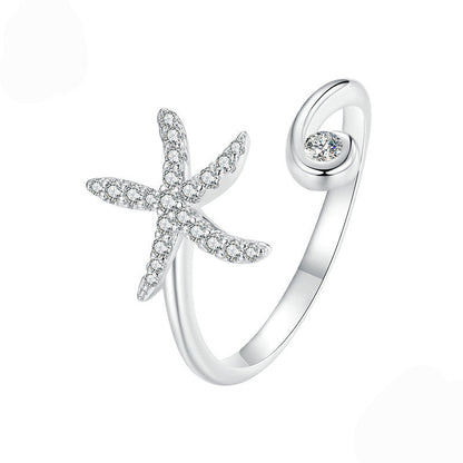 “Starlit Tide” S925 Sterling Silver Open Ring