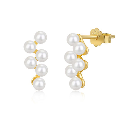 “Pearl Vine” 925 Sterling Silver Grape Pearl Stud Earrings