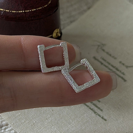 "Shimmer Square" S925 Sterling Silver Earrings
