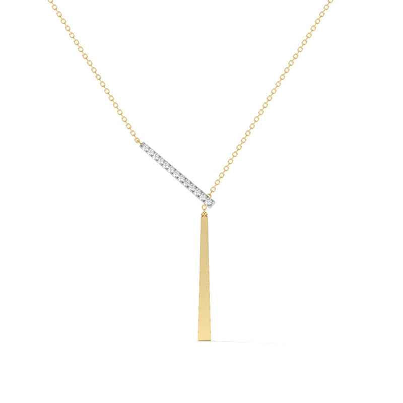 “Linear Éclat” S925 Sterling Silver Geometric Bar Pendant Necklace