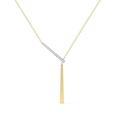 “Linear Éclat” S925 Sterling Silver Geometric Bar Pendant Necklace