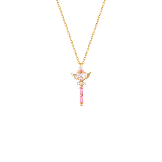 "Fairy Wand" 925 Sterling Silver Necklace with Colorful Crystals - Perfect for Birthdays and Graduations