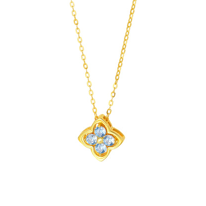 “Azure Clover” S925 Sterling Silver Convertible Clover Necklace