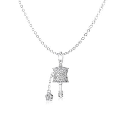 “Fortune Orbit” S925 Sterling Silver Rotating Wheel Zircon Necklace