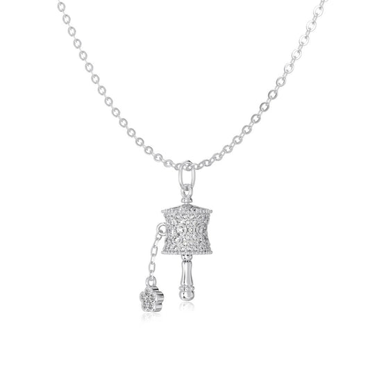 “Fortune Orbit” S925 Sterling Silver Rotating Wheel Zircon Necklace