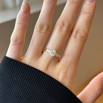 “Éclat Trinity” S925 Sterling Silver Three-Stone Zircon Ring
