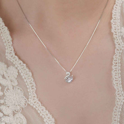 “Swan Étoile” S925 Sterling Silver Swan Necklace