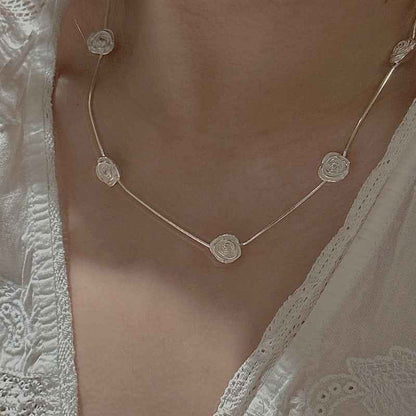 "Rose Whispers" 925 Sterling Silver Necklace