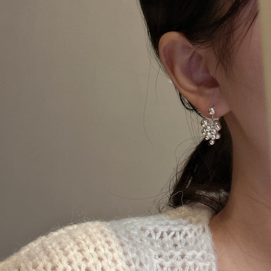 "Silver Grape Melody" S925 Sterling Silver Earrings