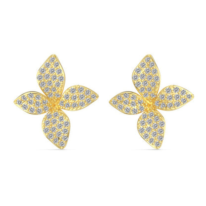 “Aurelia Bloom” S925 Sterling Silver Pavé Flower Jewelry Set