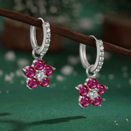 “Dopamine Bloom” S925 Sterling Silver Color Crystal Hoop Earrings
