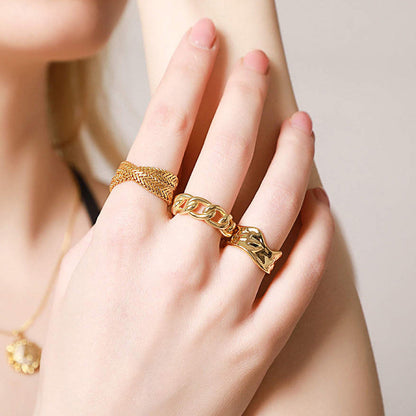 “Linked Flow” 925 Sterling Silver Interlocking Open Ring