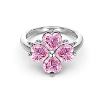 "Sakura Heart" 925 Sterling Silver Pink Zircon Jewelry Set