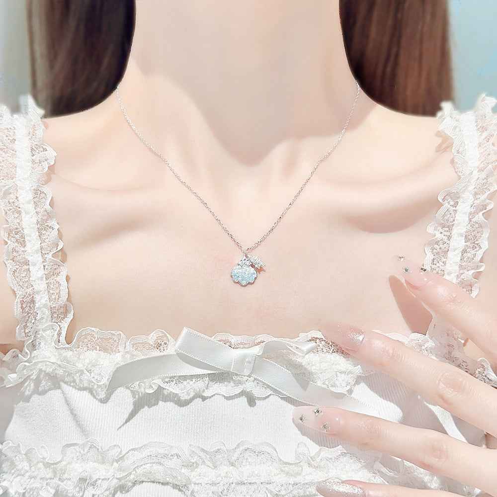 “Tidal Keepsake” 925 Sterling Silver Glow Shell Pendant Necklace