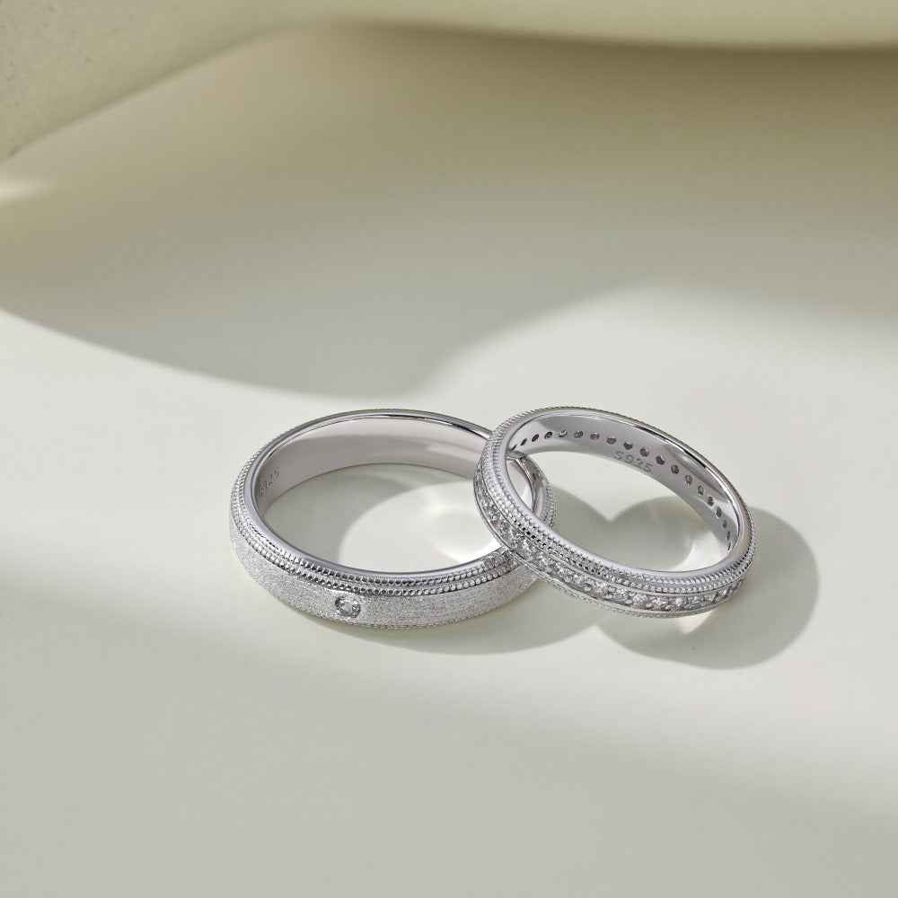 "Eternal Grace" 925 Sterling Silver Couple Rings – Minimalist & Timeless