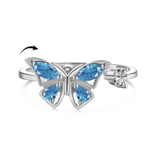 "Calm Flutter" 925 Sterling Silver Adjustable Ring