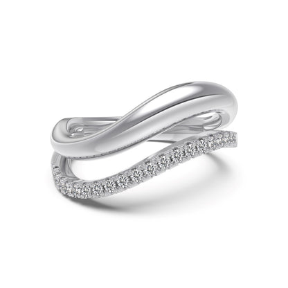 “Lumière Line” S925 Sterling Silver Irregular Line Stackable Ring
