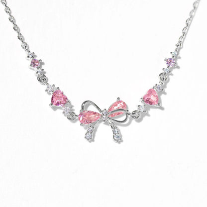 Amour Bow Brass Genuine Gold-Plated 3A Zircon Heart Bracelet