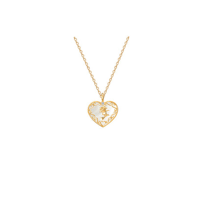 “Rose Reverie” S925 Sterling Silver Mother-of-Pearl Rose Pearl Jewelry Set (Necklace & Bracelet)