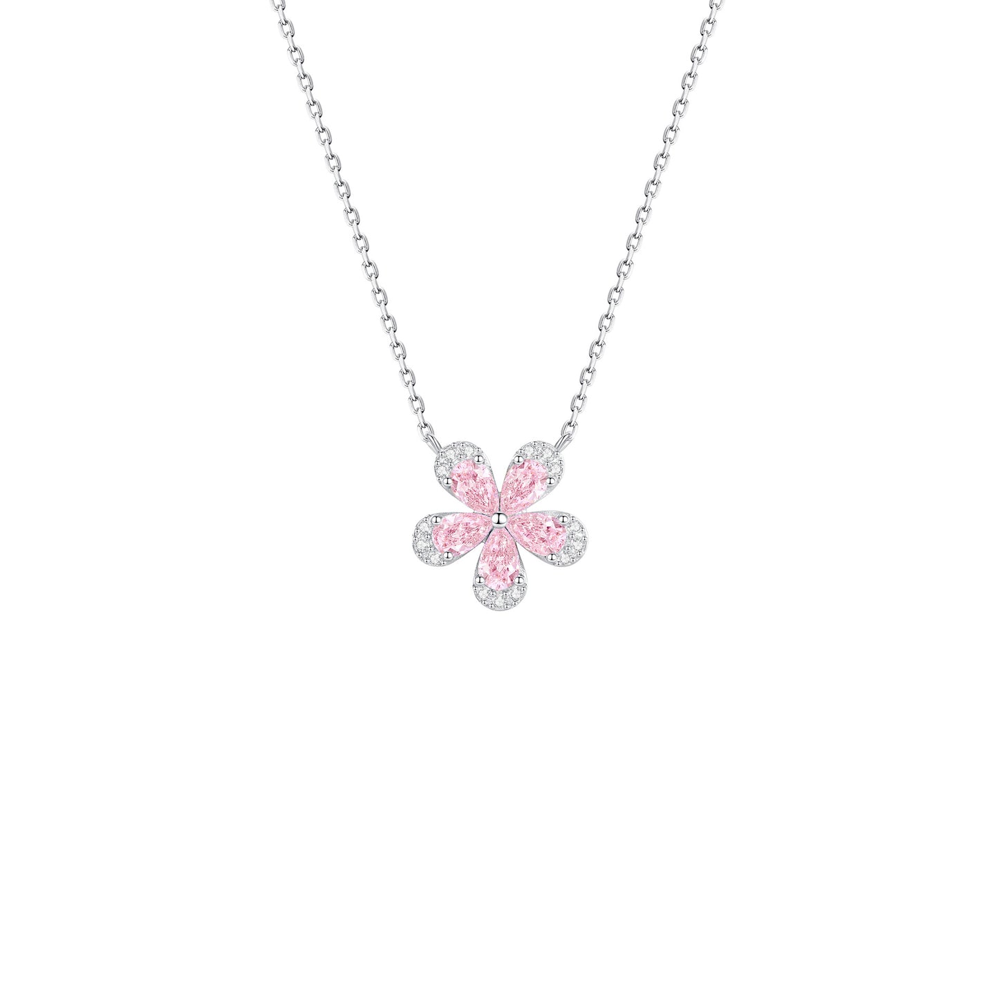 “Blush Sakura” S925 Sterling Silver Pink Blossom Jewelry Set