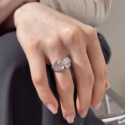 “Celestial Flutter” 925 Sterling Silver Marquise Butterfly Zircon Ring